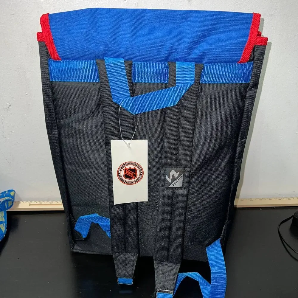 Vintage New York Rangers Retreat Backpack Bag Blue NHL Nasco Little America‎